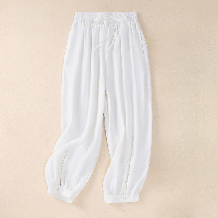 Buddha Stones Frühling/Sommer Basic Casual Uni Cropped Pants Damen Haremshosen mit Taschen - Weiß - US8-10, UK/AU12-14, EU40-42 (2XL) - image 20