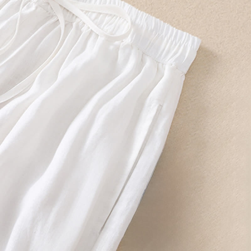 Buddha Stones Frühling/Sommer Basic Casual Uni Cropped Pants Damen Haremshosen mit Taschen - image 26