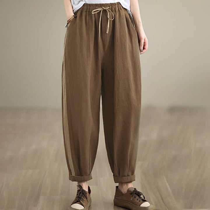 Buddha Stones Lässige, minimalistische Cropped-Hose mit Kordelzug für Damen, ideal für Frühling und Sommer, mit Tasche - Sienna - US8-10, UK/AU12-14, EU40-42 (2XL) - image 15