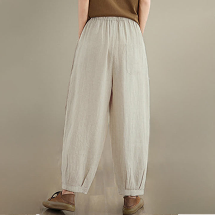 Buddha Stones Lässige, minimalistische Cropped-Hose mit Kordelzug für Damen, ideal für Frühling und Sommer, mit Tasche - image 24