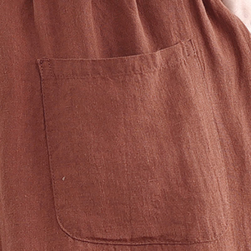 Buddha Stones Lässige, minimalistische Cropped-Hose mit Kordelzug für Damen, ideal für Frühling und Sommer, mit Tasche - image 9
