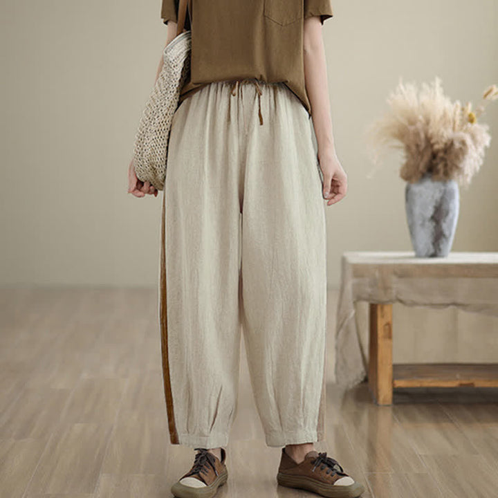 Buddha Stones Lässige, minimalistische Cropped-Hose mit Kordelzug für Damen, ideal für Frühling und Sommer, mit Tasche - image 22