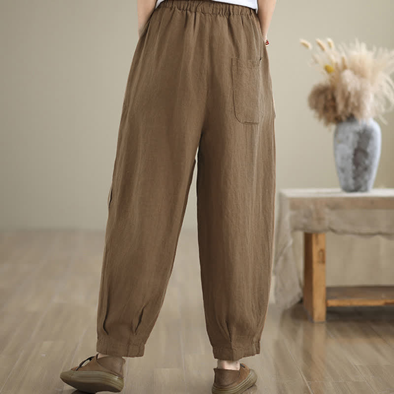 Buddha Stones Lässige, minimalistische Cropped-Hose mit Kordelzug für Damen, ideal für Frühling und Sommer, mit Tasche - image 19