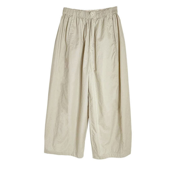 Buddha Stones Frühling/Sommer: Schlichte, einfarbige, kurze Damenhose mit weitem Bein und Taschen - image 12