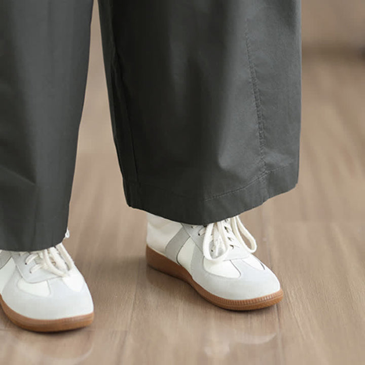Buddha Stones Frühling/Sommer: Schlichte, einfarbige, kurze Damenhose mit weitem Bein und Taschen - image 6
