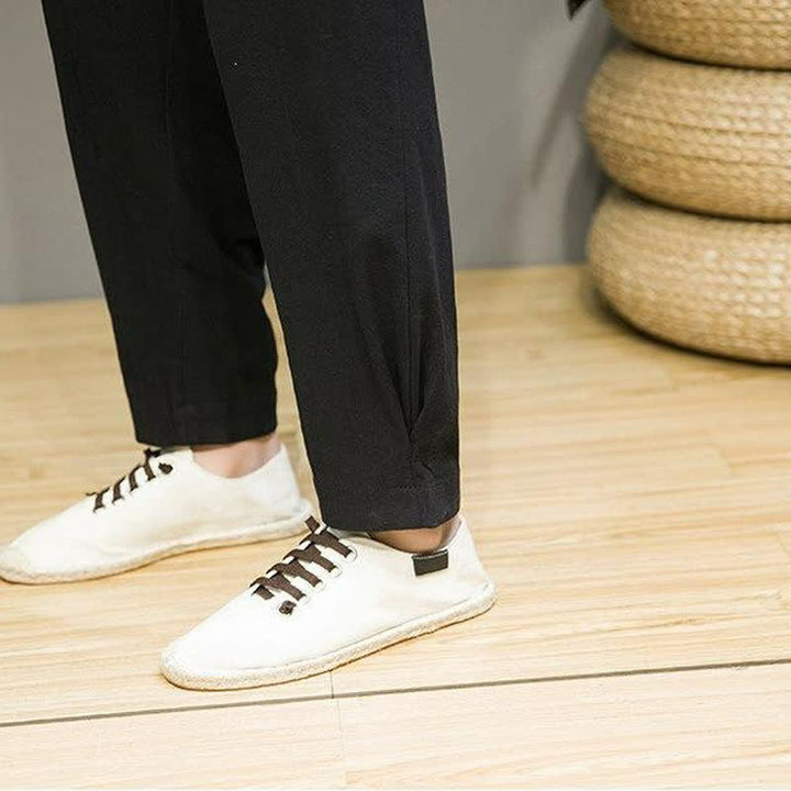 Buddha Stones Lässige, minimalistische Herren-Cropped-Hose mit Kordelzug und Taschen für Frühling und Sommer - image 16