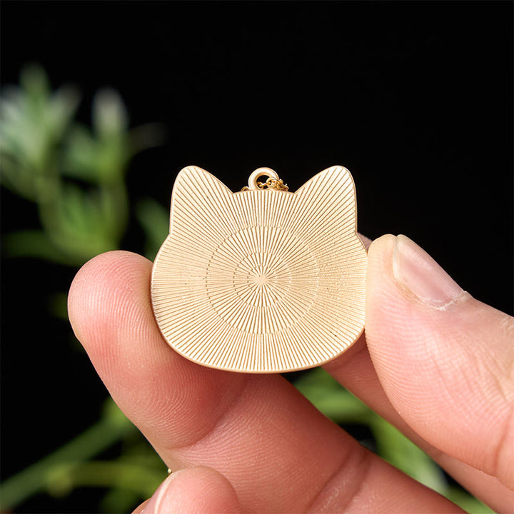 Buddha Stones Halskette aus Brokat im chinesischen Song-Stil mit Katzenkopf-Motiv und harmonischer Kupferverbindung - image 3