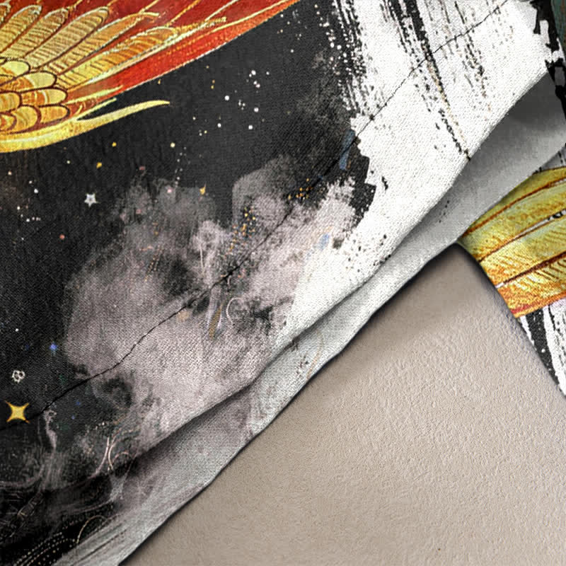Buddha Stones Elegante Damenhose aus reiner Baumwolle mit Phönix-Wolken-Muster, elastischem Bund und Taschen - image 2