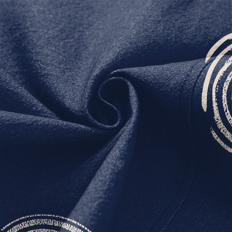 Buddha Stones Kimono aus Baumwolle mit konzentrischem Spiralmuster und offener Vorderseite für Herren - image 5