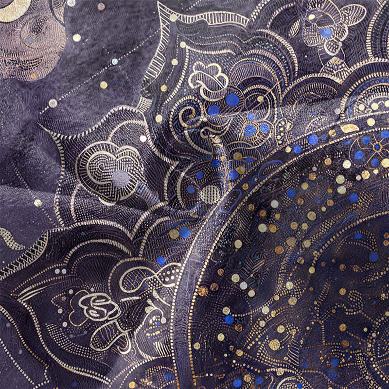 Buddha Stones Kimono aus Baumwolle mit galaktischem Mandala-Muster und offener Vorderseite für Herren - image 5