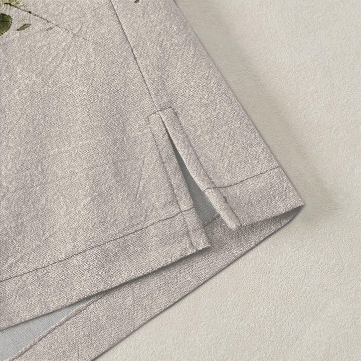 Buddha Stones Kimono für Herren aus Baumwolle mit Koi-Lotus-Tintenwaschmuster und offener Vorderseite - image 4