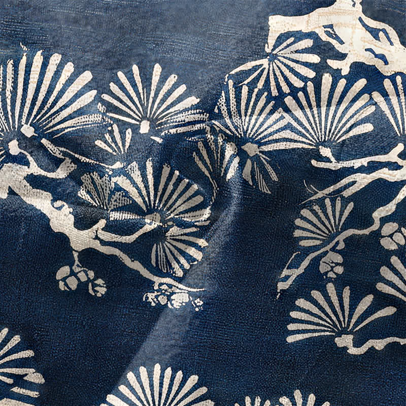 Buddha Stones Kimono aus Baumwolle mit Fächermuster aus Kiefernzweigen und offener Vorderseite für Herren - image 5