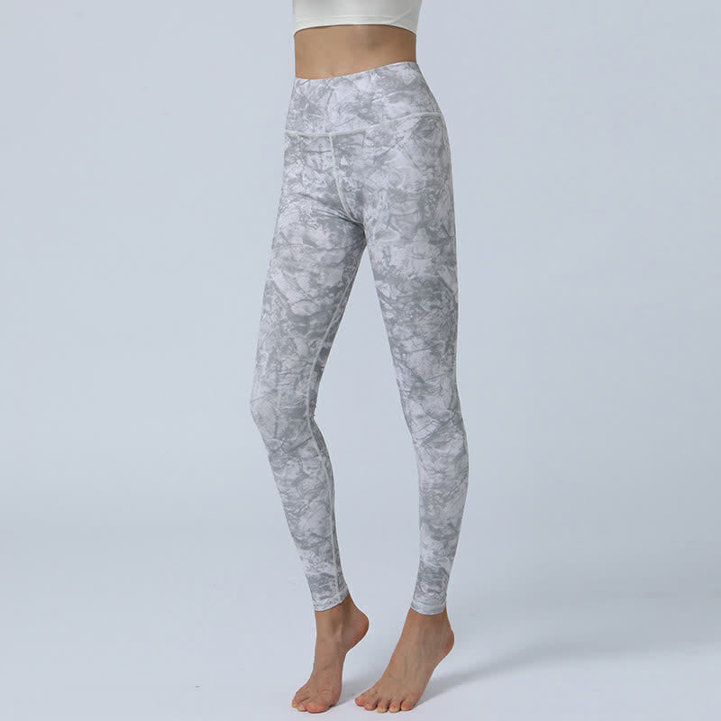 Buddha-Steine, Blumen, Blätter-Druck, Sport, Fitness, Yoga, hohe Taille, Leggings für Damen - Grau - US 8-10, UK/AU 12-14, EU 40-42 (XL) - image 13