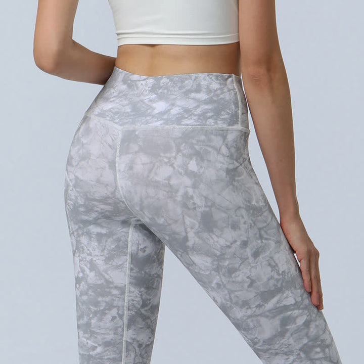 Buddha-Steine, Blumen, Blätter-Druck, Sport, Fitness, Yoga, hohe Taille, Leggings für Damen - image 19