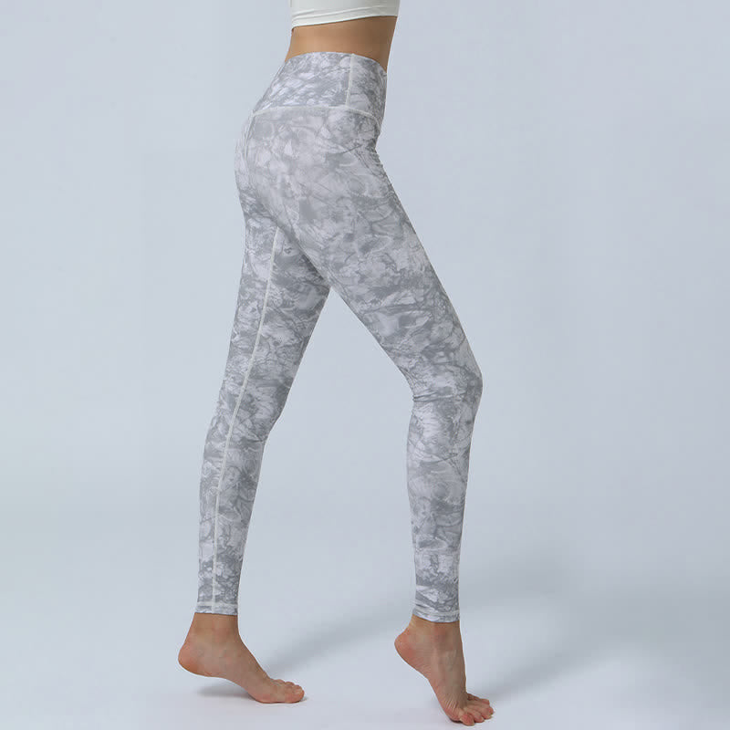 Buddha-Steine, Blumen, Blätter-Druck, Sport, Fitness, Yoga, hohe Taille, Leggings für Damen - image 16