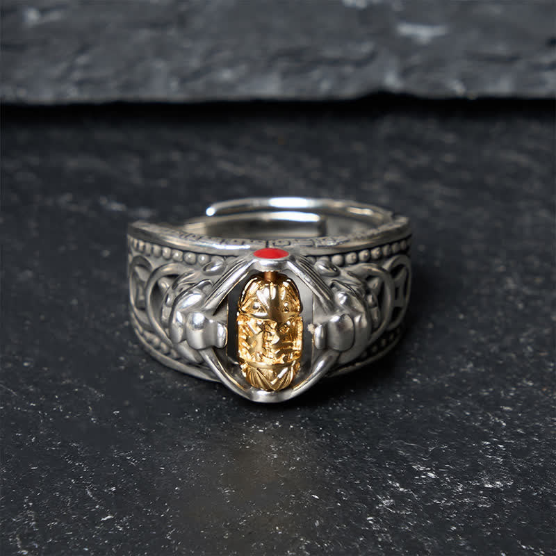 Buddha Stones Kupfer Pi Xiu Chinesische Münze Reichtum Spinner Verstellbarer Ring - US6-10 (16–19 mm) - image 1