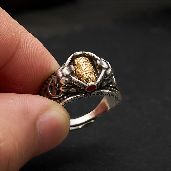Buddha Stones Kupfer Pi Xiu Chinesische Münze Reichtum Spinner Verstellbarer Ring - image 12