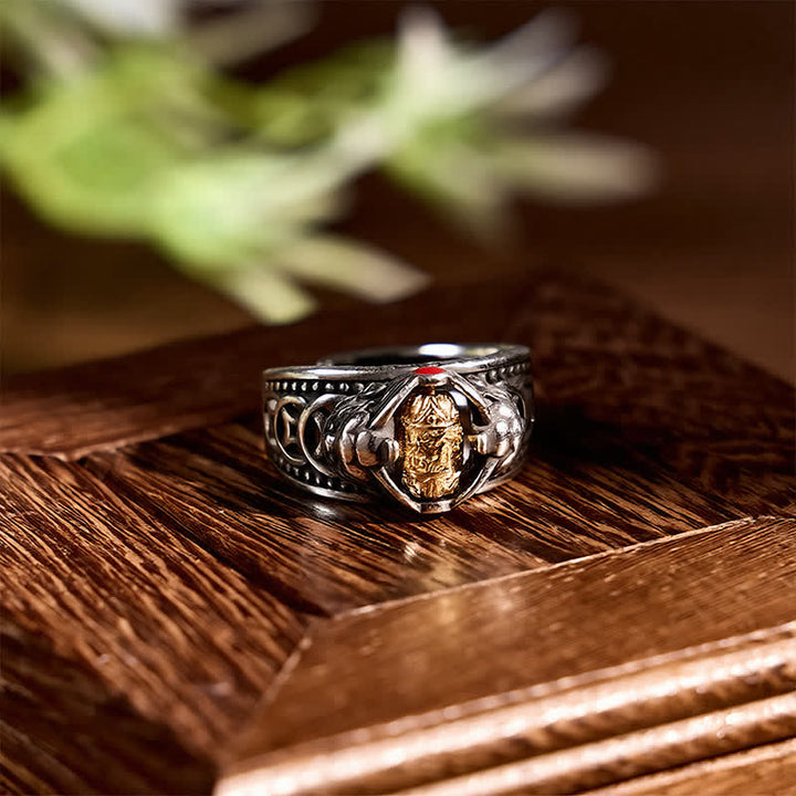 Buddha Stones Kupfer Pi Xiu Chinesische Münze Reichtum Spinner Verstellbarer Ring - image 9