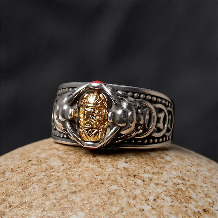 Buddha Stones Kupfer Pi Xiu Chinesische Münze Reichtum Spinner Verstellbarer Ring - image 3