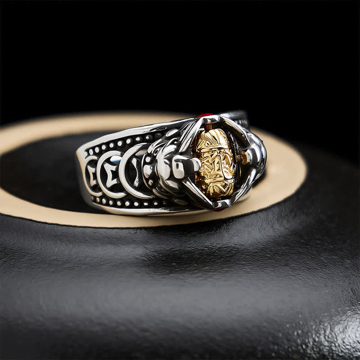 Buddha Stones Kupfer Pi Xiu Chinesische Münze Reichtum Spinner Verstellbarer Ring - image 2