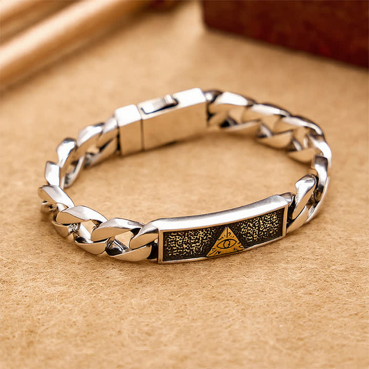 Buddha Stones Ägyptisch inspiriertes Kupferarmband mit graviertem Horusauge - image 2