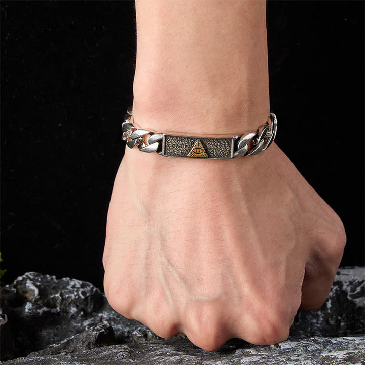 Buddha Stones Ägyptisch inspiriertes Kupferarmband mit graviertem Horusauge - image 5