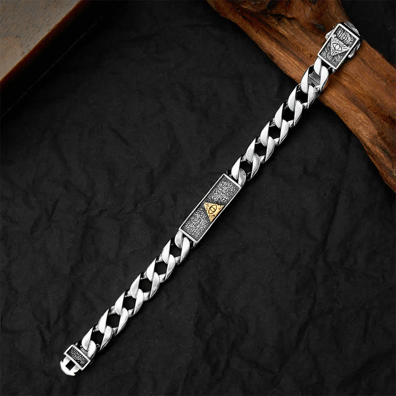 Buddha Stones Ägyptisch inspiriertes Kupferarmband mit graviertem Horusauge - image 3