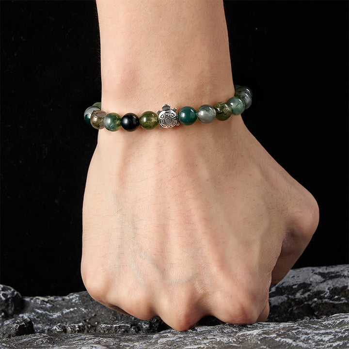 Buddha Stones Moosachat-Kupfer-Armband „Schildkröte“ - image 4