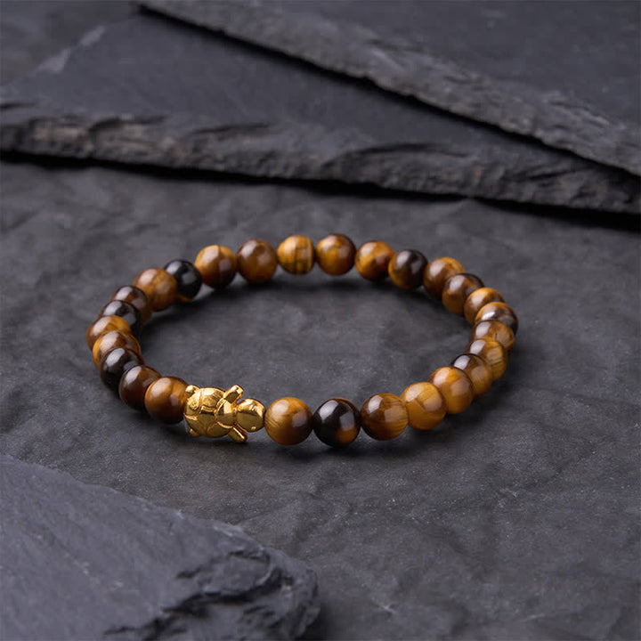 Buddha Stones Armband mit natürlichen Tigeraugen-Schildkröten-Accessoires und Mutperlen - image 2