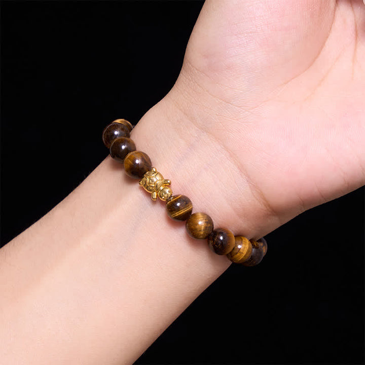 Buddha Stones Armband mit natürlichen Tigeraugen-Schildkröten-Accessoires und Mutperlen - image 14