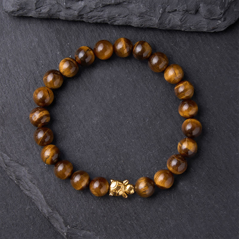 Buddha Stones Armband mit natürlichen Tigeraugen-Schildkröten-Accessoires und Mutperlen - image 10