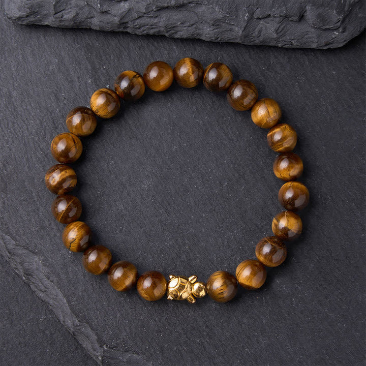 Buddha Stones Armband mit natürlichen Tigeraugen-Schildkröten-Accessoires und Mutperlen - image 10