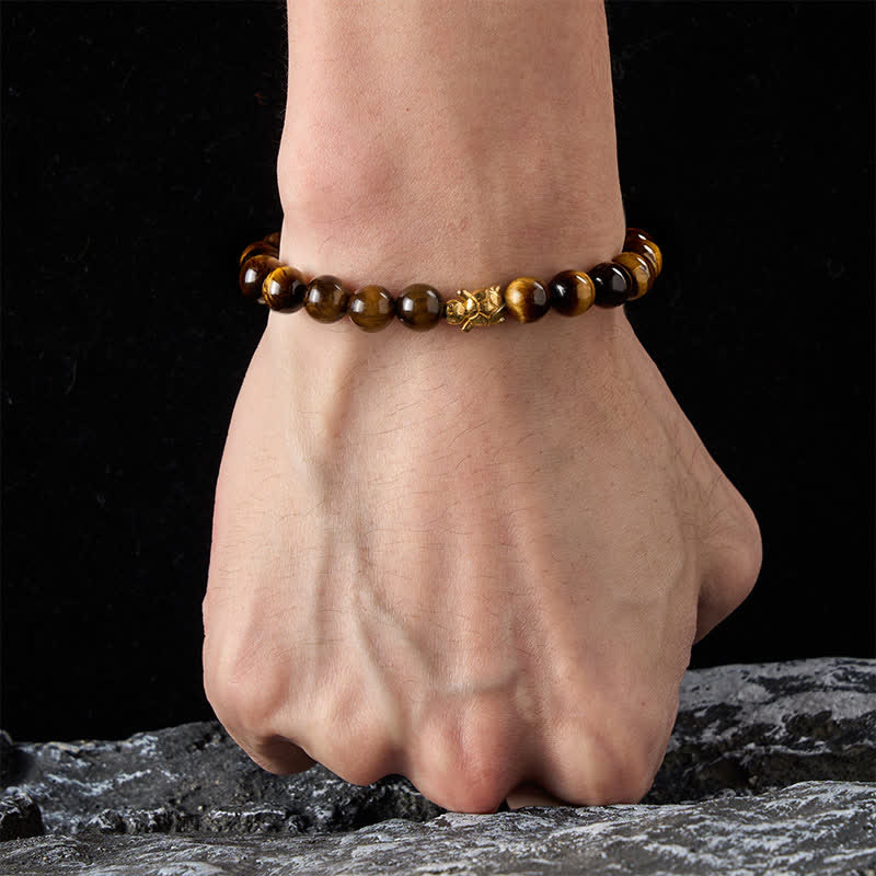 Buddha Stones Armband mit natürlichen Tigeraugen-Schildkröten-Accessoires und Mutperlen - image 13