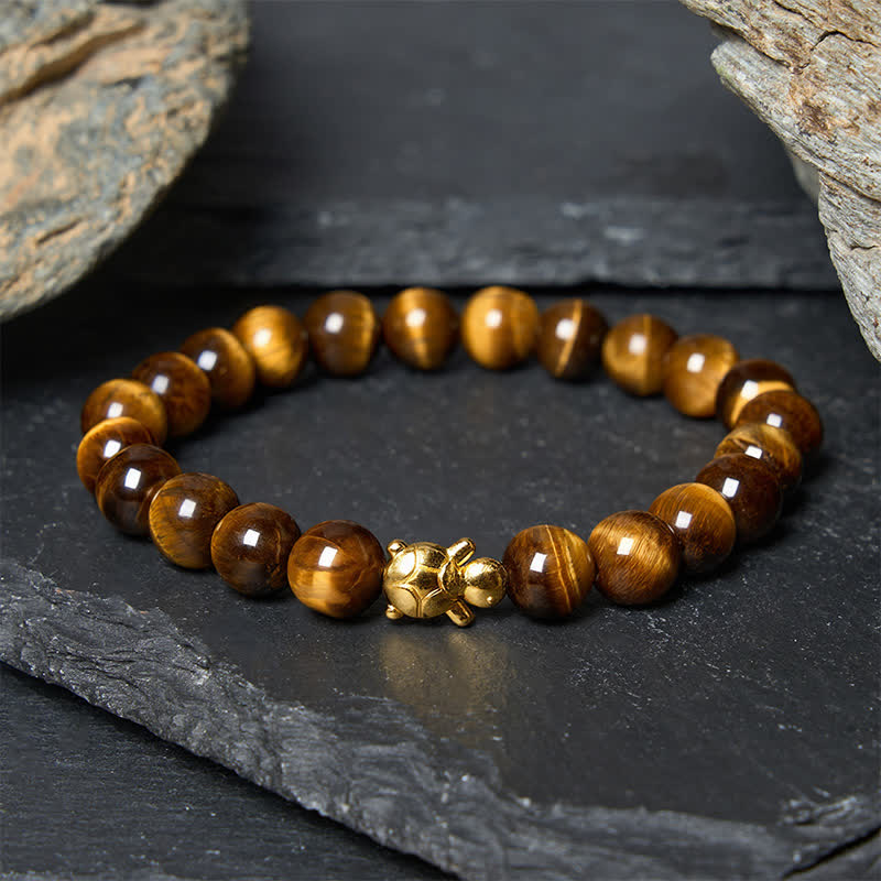 Buddha Stones Armband mit natürlichen Tigeraugen-Schildkröten-Accessoires und Mutperlen - 8 mm Tigerauge (Handgelenkumfang: 15–16 cm) - image 9