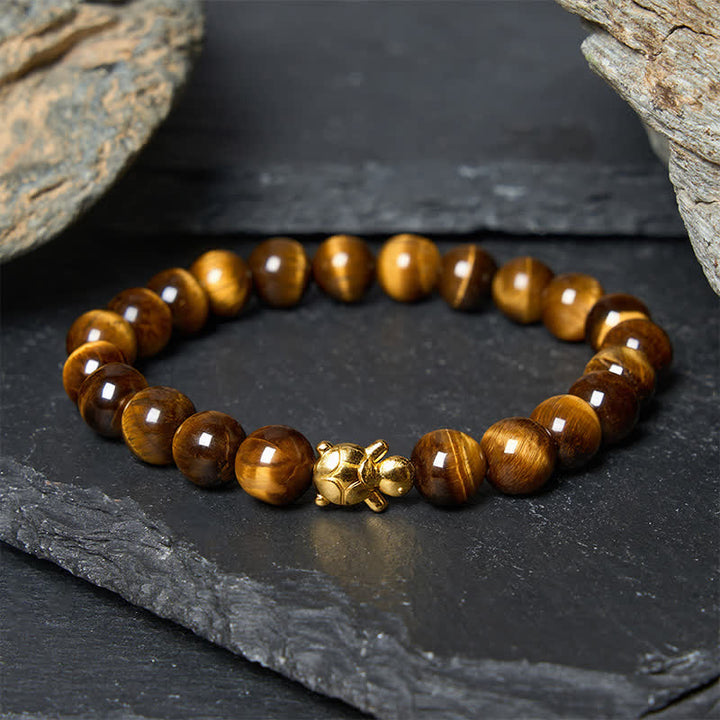 Buddha Stones Armband mit natürlichen Tigeraugen-Schildkröten-Accessoires und Mutperlen - 8 mm Tigerauge (Handgelenkumfang: 15–16 cm) - image 9