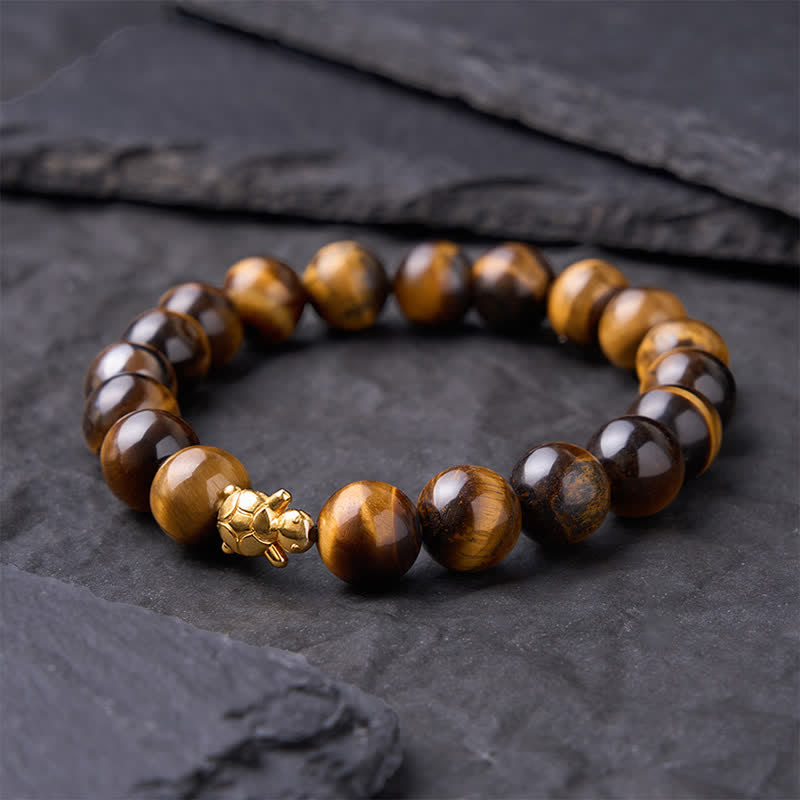 Buddha Stones Armband mit natürlichen Tigeraugen-Schildkröten-Accessoires und Mutperlen - image 17