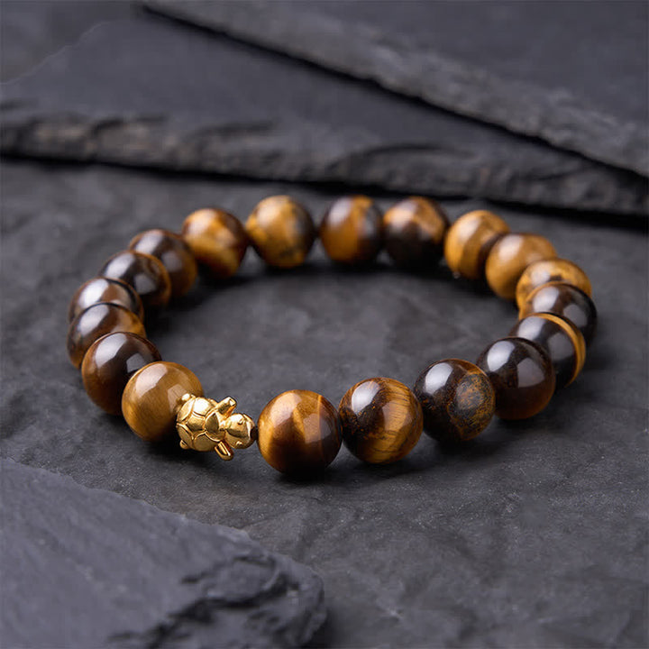 Buddha Stones Armband mit natürlichen Tigeraugen-Schildkröten-Accessoires und Mutperlen - image 17