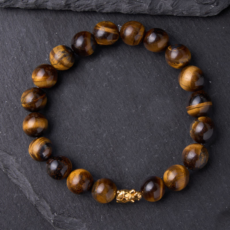 Buddha Stones Armband mit natürlichen Tigeraugen-Schildkröten-Accessoires und Mutperlen - image 16