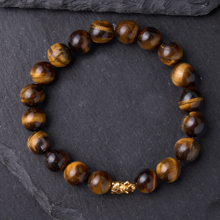 Buddha Stones Armband mit natürlichen Tigeraugen-Schildkröten-Accessoires und Mutperlen - image 16