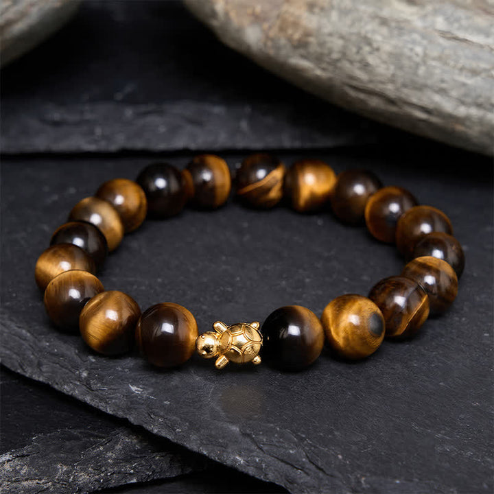 Buddha Stones Armband mit natürlichen Tigeraugen-Schildkröten-Accessoires und Mutperlen - 10 mm Tigerauge (Handgelenkumfang: 16–17 cm) - image 15