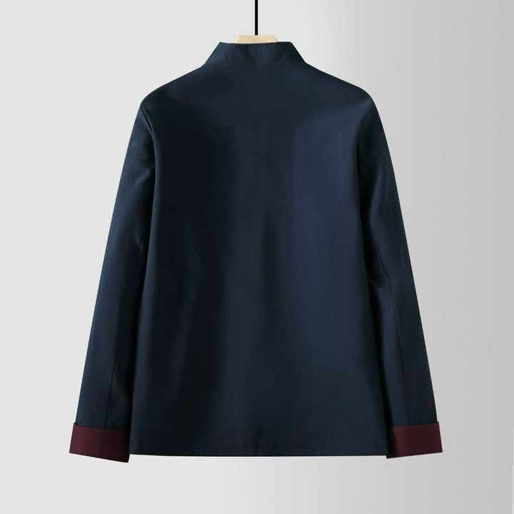 Buddha Stones Herbst/Winter Herrenjacke im Vintage-Stil mit Stehkragen, Froschknopfleiste und Tasche - image 2