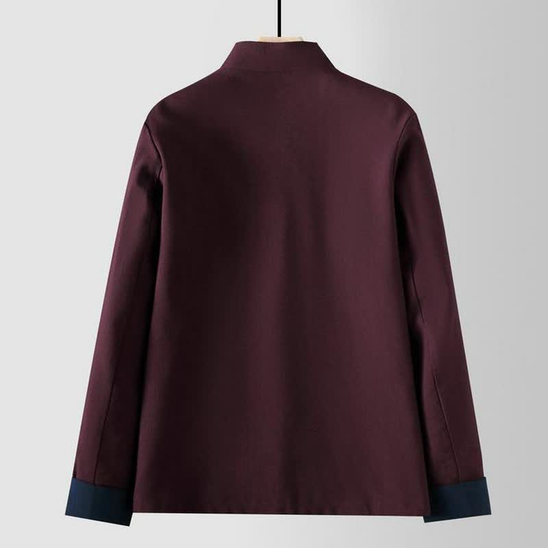 Buddha Stones Herbst/Winter Herrenjacke im Vintage-Stil mit Stehkragen, Froschknopfleiste und Tasche - image 5