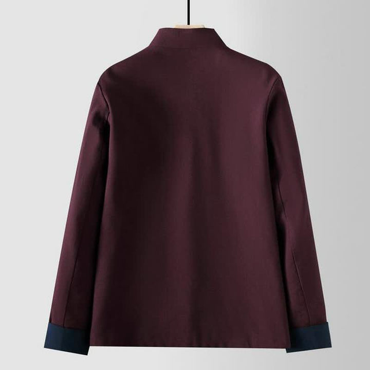 Buddha Stones Herbst/Winter Herrenjacke im Vintage-Stil mit Stehkragen, Froschknopfleiste und Tasche - image 5