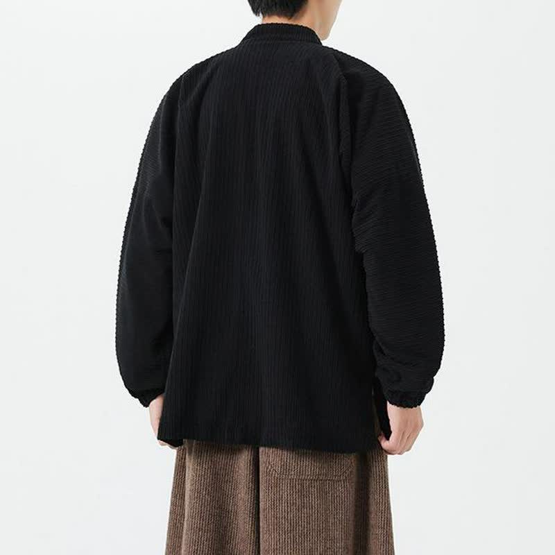Buddha Stones Lässige Herrenjacke im Tang-Stil mit Stehkragen und Knopfleiste für Herbst und Winter - image 13
