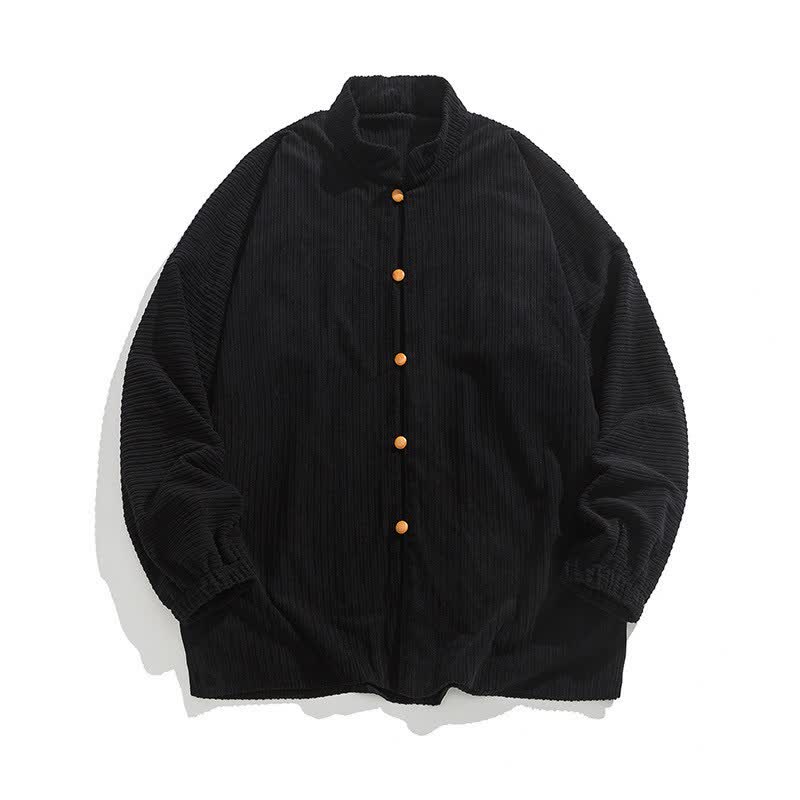 Buddha Stones Lässige Herrenjacke im Tang-Stil mit Stehkragen und Knopfleiste für Herbst und Winter - image 12
