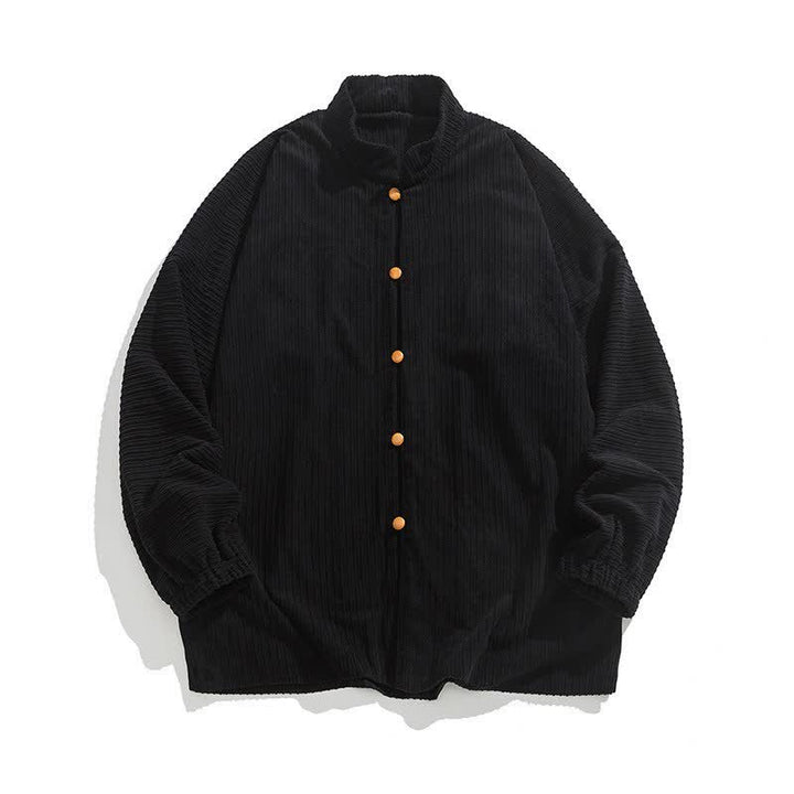 Buddha Stones Lässige Herrenjacke im Tang-Stil mit Stehkragen und Knopfleiste für Herbst und Winter - image 12