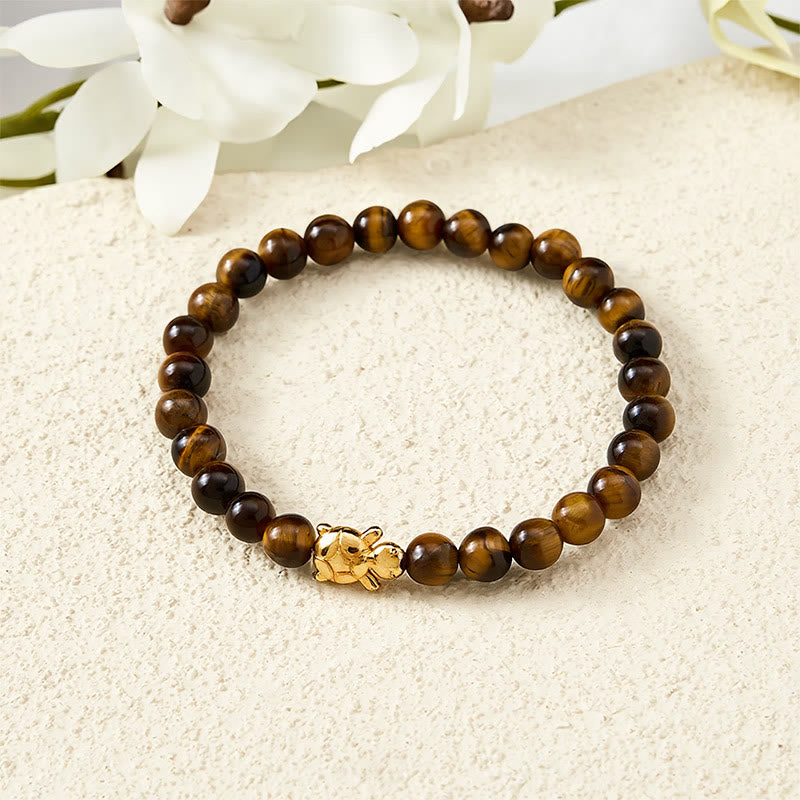 Buddha Stones Armband mit natürlichen Tigeraugen-Schildkröten-Accessoires und Mutperlen - image 3