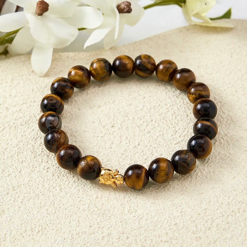 Buddha Stones Armband mit natürlichen Tigeraugen-Schildkröten-Accessoires und Mutperlen - image 18