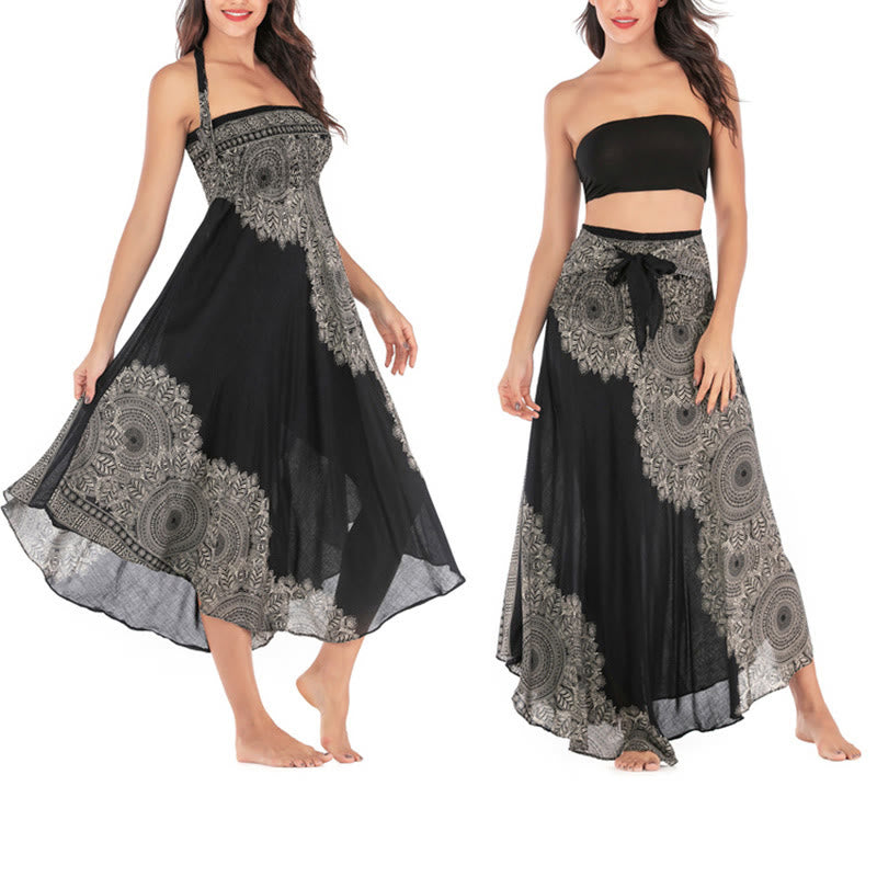 Buddha Stones Zwei Stil Tragen Boho Mandala Blume Strand Rock Kleid - image 12