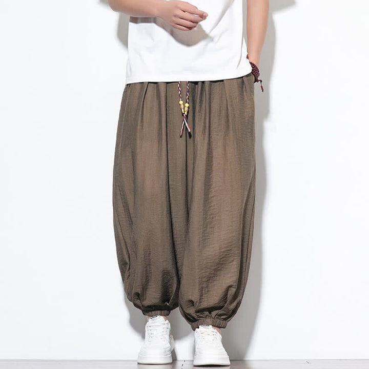 Buddha Stones Lässige, kurze Herren-Haremshose im Boho-Stil mit Kordelzug und Tasche - Sienna - US/UK/AU46, EU56 (5XL) - image 18